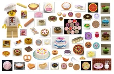 LEGO BAKERY ~ Cookies Bread Croissants Donuts Cake Pie Pastry Food NEW