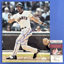 Benito Santiago 2002 MVP NLCS Signed 11x14 Photo (Damaged) JSA CE77241