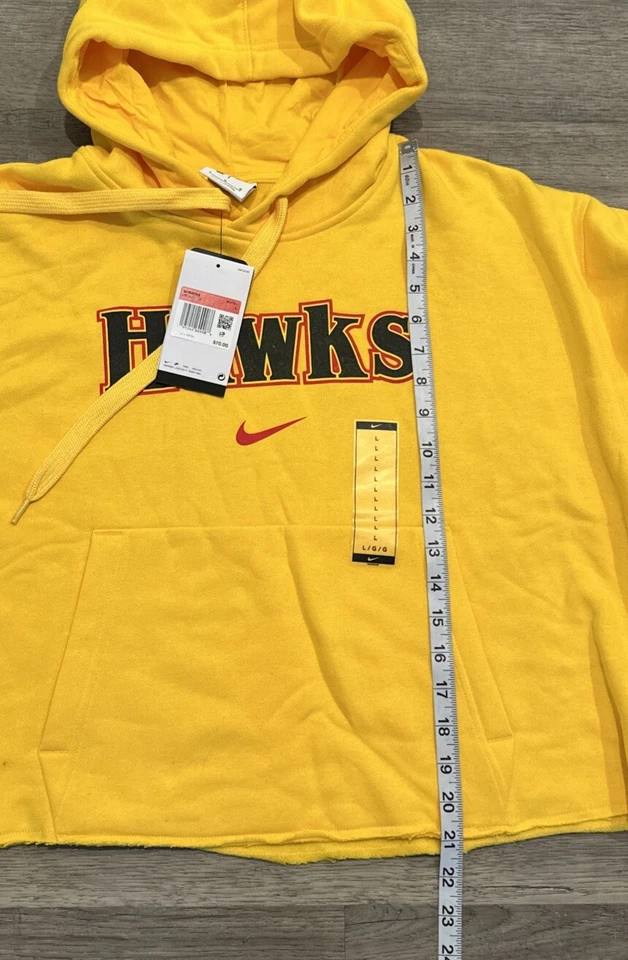 Atlanta Hawks Nike Sudadera con Capucha Mujer Grande Edición City Recortada Amarilla DB2349-728 Foto 3 de 4