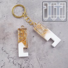 Silicone Mobile Phone Holder Casting Mold Keychains Resin Epoxy Mould Craft Tool