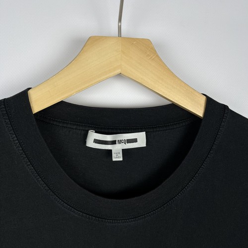 MCQ Alexander McQueen Mens Big Logo Short Sleeve T Shirt Size XL Black Luxury - Picture 3 of 12