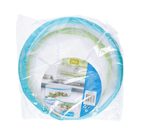 Large Set Of 2 Pop Up Food Covers Mesh Collapsible Net Protector Picnic Kitchen - Picture 4 of 10