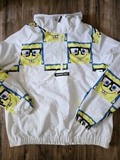 Members Only Nickelodeon SpongeBob Nylon Pullover Windbreaker Men's Size-L O10 