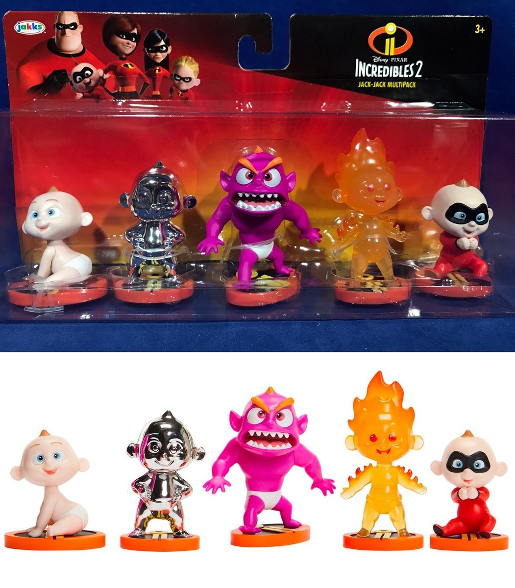 NEW Incredibles 2 JACK-JACK MULTIPACK 5-Pack Figures - FIRE Metal