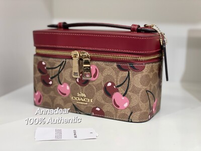 Coach CZ025 Cosmetic Case in Signature Canvas with Cherry