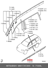 Genuine OE Mldg Front Door Protect MN117413HH for Mitsubishi MN117-413HH