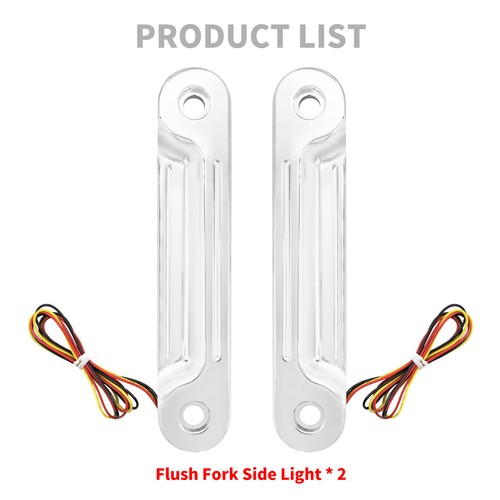 Horquilla LED frontal empotrada cromada señal de giro soporte de funcionamiento luz apta para Harley FLH - Imagen 8 de 20
