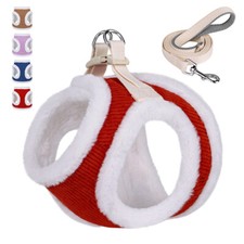 Warm Fleece Padded Pet Dog Harness and Leash Set Adjustable Puppy Control Vest