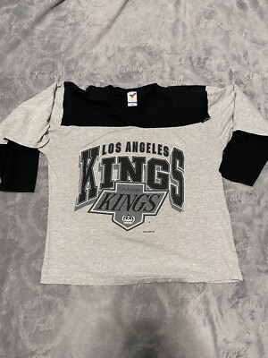 Vintage 1992 Los Angeles LA Kings 3/4 Sleeve T-shirt Size XL NHL