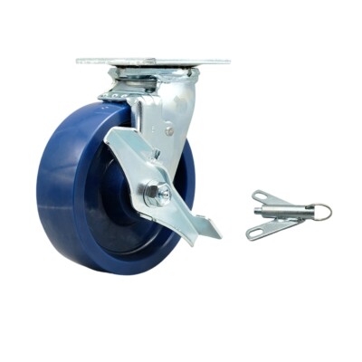 6 Inch Solid Polyurethane Caster with Ball Bearing and Brake/Swivel Lock SCC