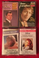 Oldies: 4x Cassettes (MC), German Music Robic, Cornelius, Milva, Haller
