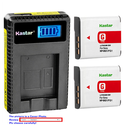 Kastar Battery LCD Charger for Sony NP-BG1 NPFG1 Sony Cyber-shot DSC-H70 Camera
