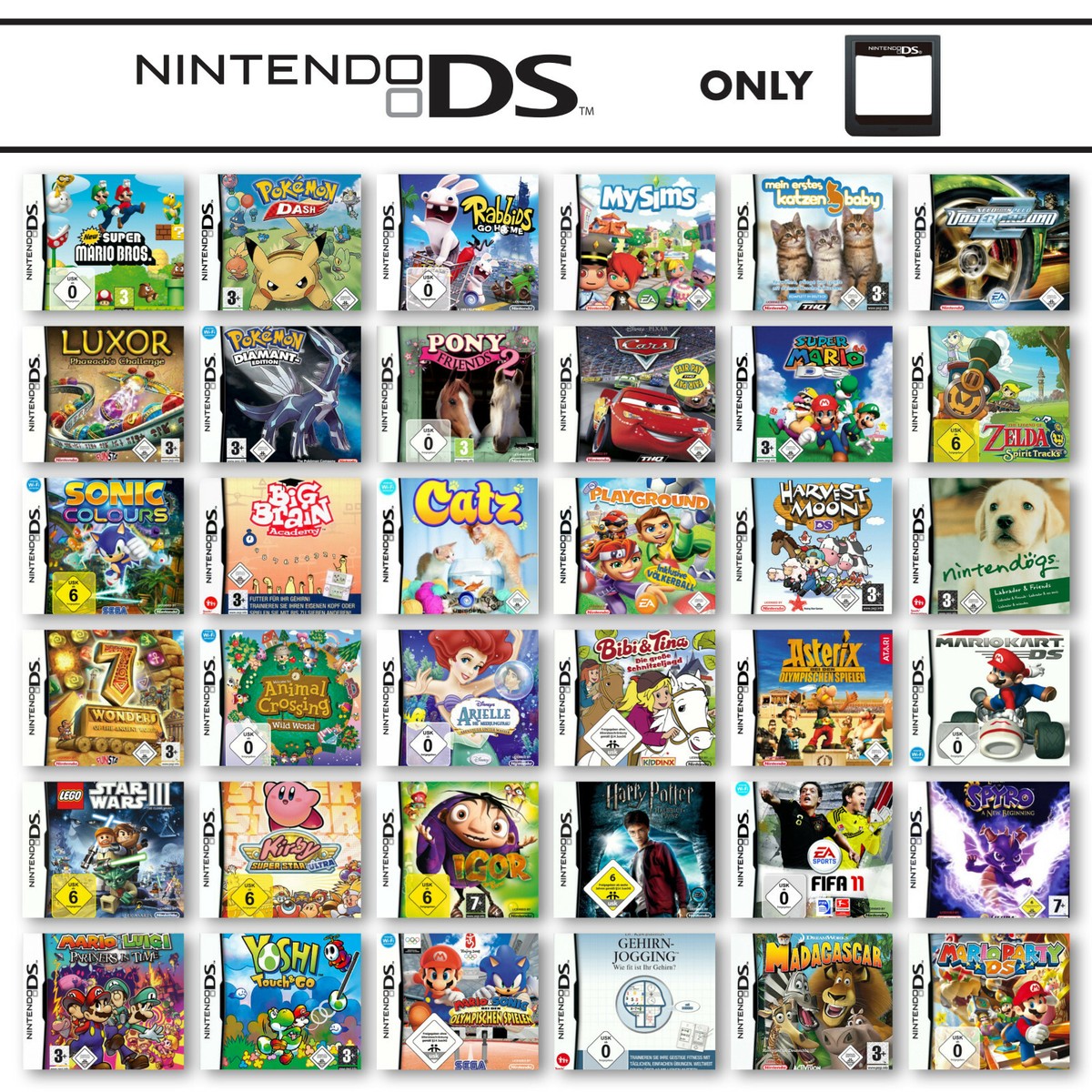 Nintendo DS Spiele-Wahl (Nur Modul) Action 🚨 Geschicklichkeit