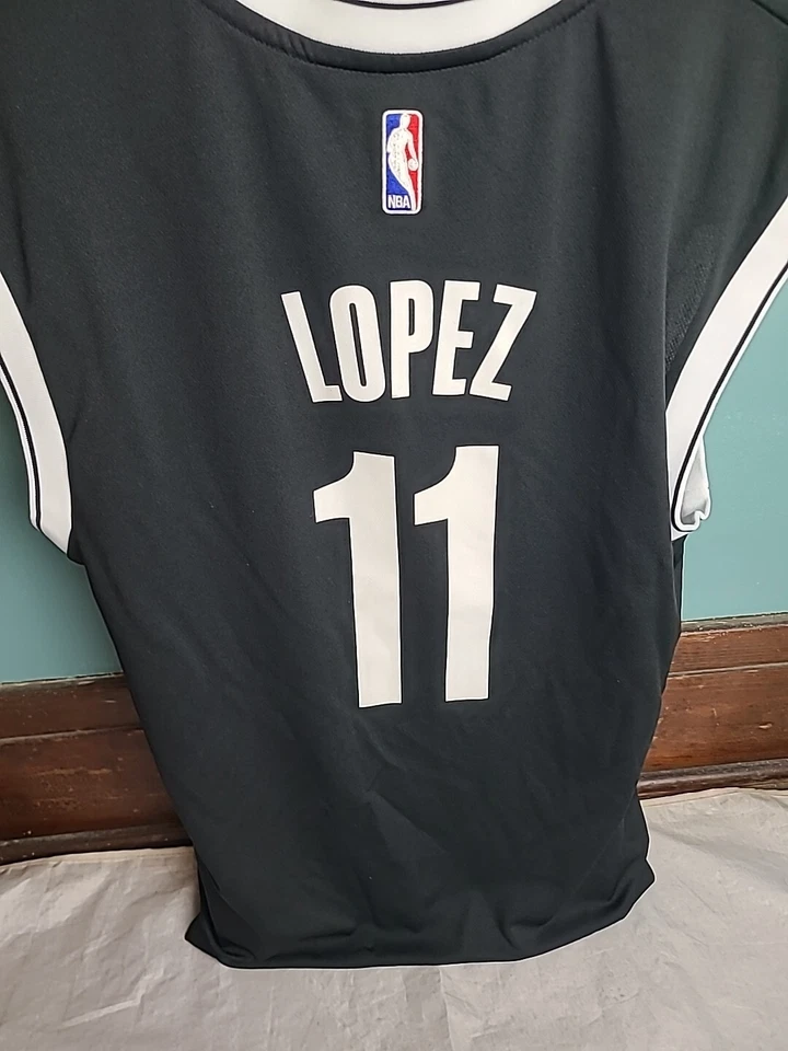 Adidas Brook Lopez Brooklyn Nets #11 Jersey Men’s Size Medium M NBA Black White - Image 3 of 4