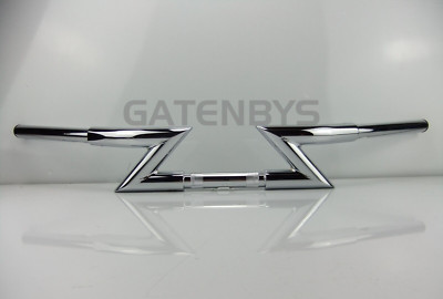 Neu 1'''' Chrom Z-Bar Motorrad Lenker 1,25'''' Erhöhung für Chopper Custom Harley
