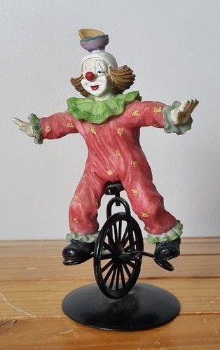 Vintage Clown Holding a Basket Ball Resin Figurine