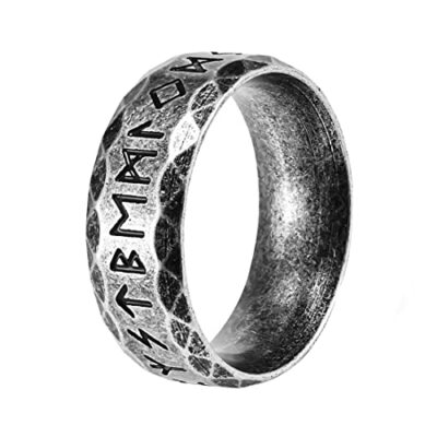 Anillos nórdicos de acero inoxidable Vintage Runes para hombre
