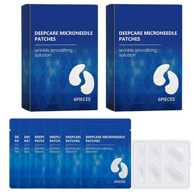 Microneedling Eye Patches 6 Paar, Hyaluron Microneedling Augenpads Gegen Tränens