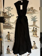 Black Sleeveless V-Neck Wrap Maxi Dress