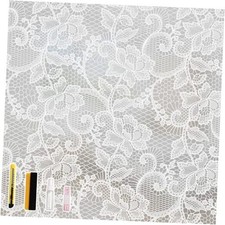 Frosted Window Privacy Film, White Lace Stained Glass Window Film, Static