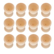  12 Pcs Legno Grezzo Portabicchieri Supporto Per Uova Contenitore Delle