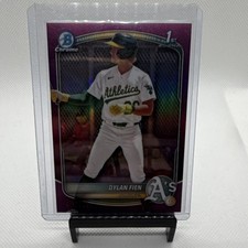 Bowman Chrome Purple Refractor Dylan Fien #BCP-47 Athletics Rookie 2025 /199