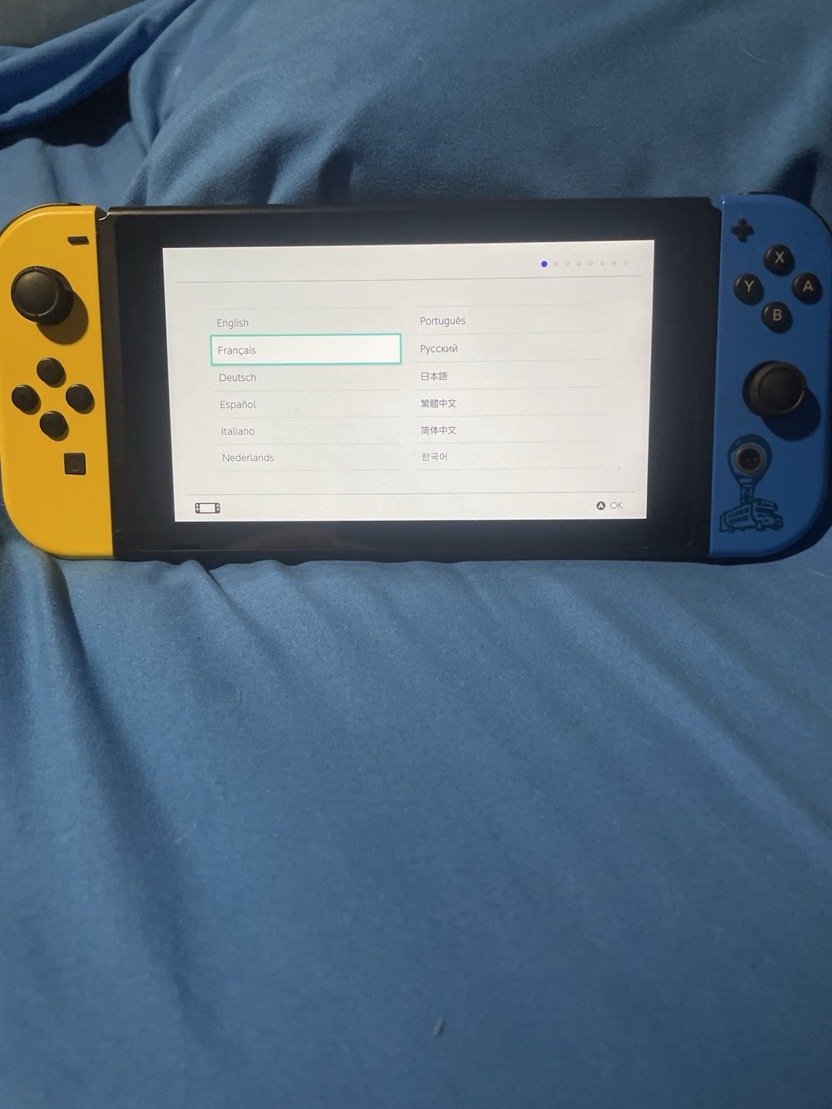 Nintendo switch Fortnite edition with upgrade 128 storage and super smash Bros.