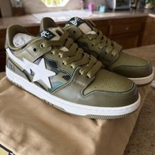 Size 9 Bape Sk8 Sta Sneakers - Olive Drab Cam...