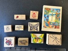 Rubber Stamp Lot of 10 Insect Mix Brands Vintage Combine Ship Stampin Up Hero 13