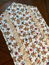 Handcrafted-Quilted Runner-Run, Run as Fast ...Can-The Gingerbread Man - Cream