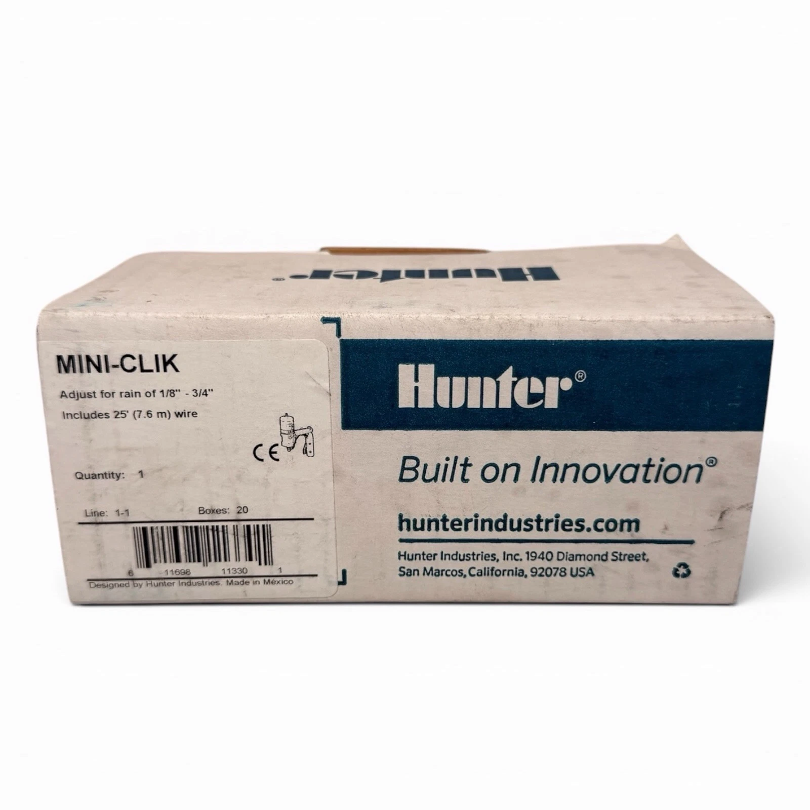 Hunter Mini-Clik Wired Rain Sensor, Automatic Irrigation Shut-Off System