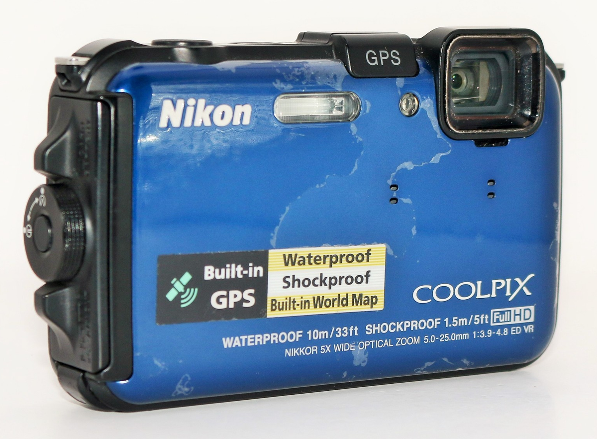 Nikon COOLPIX Blue AW100 16.0MP GPS Water Shockproof Digital