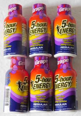 SIX 5-hour ENERGY Shot Regular Strength Grape 1.93 Ounce each Expires 01/28