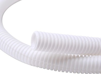 7/8 Inch x 18 Ft Split Wire Loom Tubing Guard Convoluted Flex White