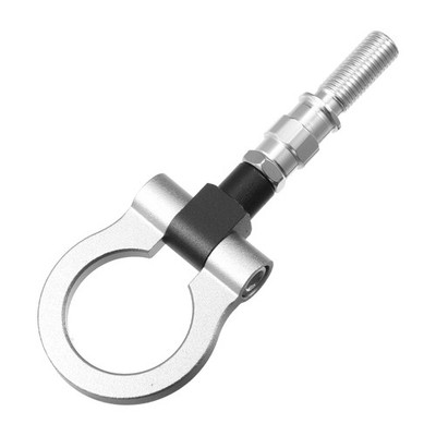 Silver Front Rear Bumper Trailer Ring Eye Tow Hook