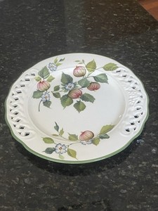 Vintage Brunelli  Plates/Platter Italy Tiffany Victorian Lattice Edge Fruit