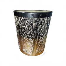 Winter Silver Candle Cover Displays The Beautiful Winter Woods On The Wall