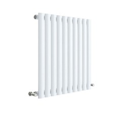 Delphi Ellipse Single Horizontal Designer Radiator 600mm H x 586mm W - Gloss Whi