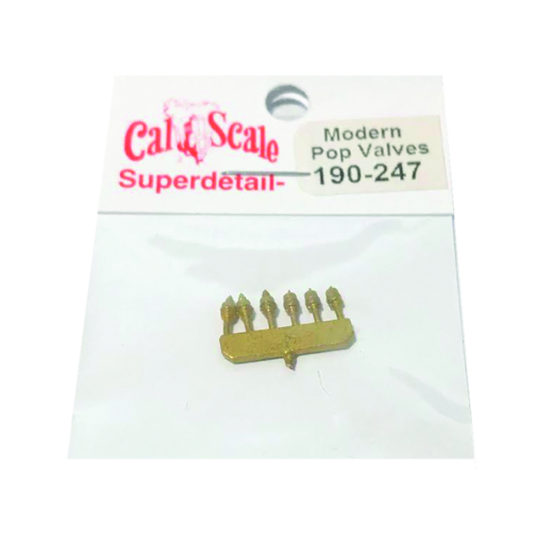 Cal Scale 190-247 Pop Valves Large Style Steam Locomotives Brass Castings (6) HO