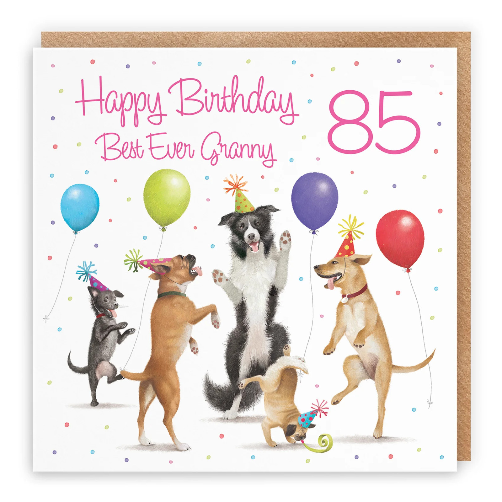 85th Granny Birthday Card Dancing Dogs Milo's Gallery