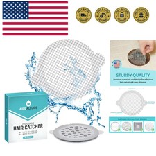 50 Pack Disposable Shower Drain Hair Catcher Mesh Stickers - Peel Stick Dra...