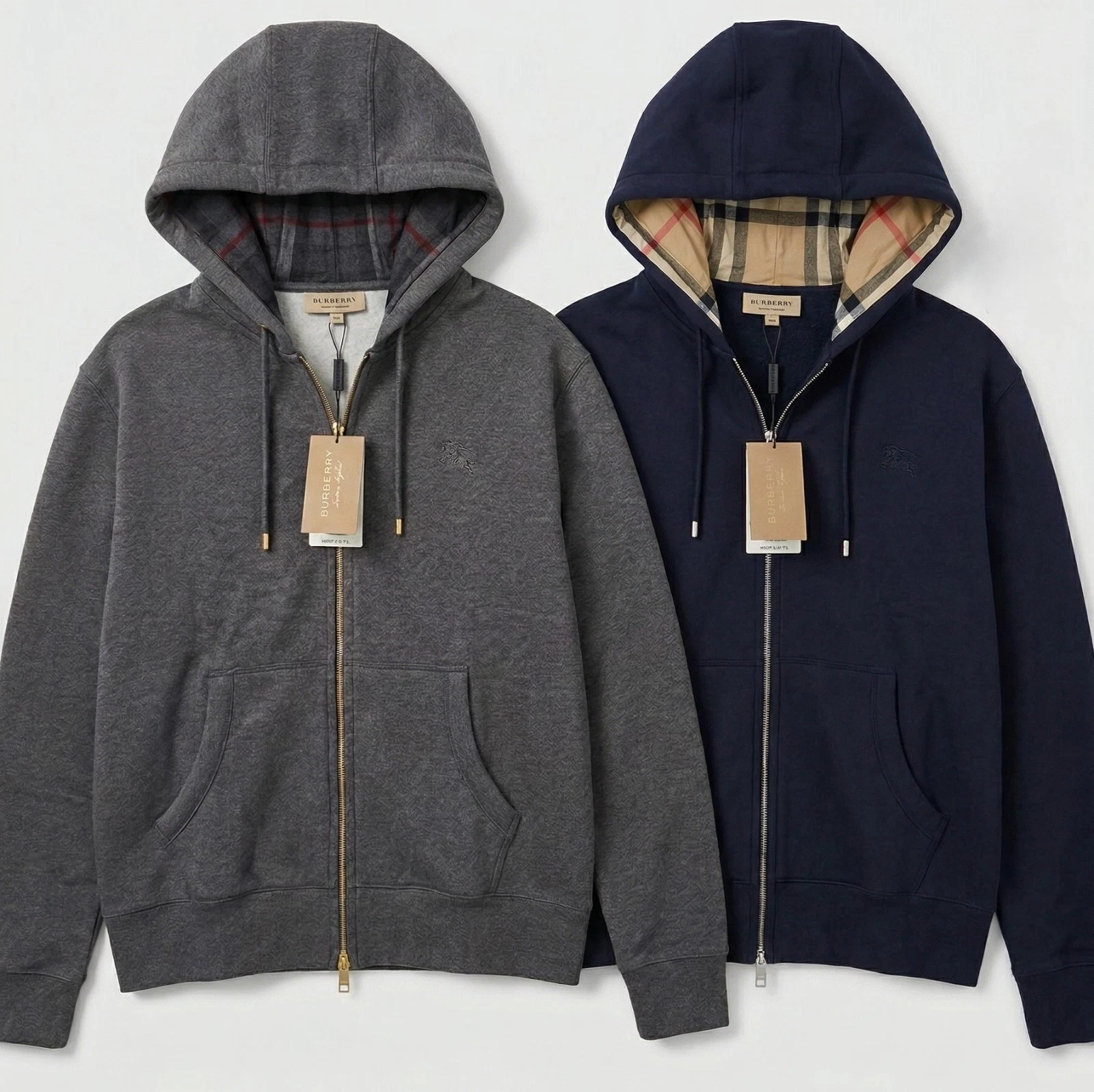Burberry — Burberry Men’s CLARENDON Check Hood Zip Hoodie - 3XL (Fits like XL/Slim 2XL) NWT