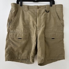 Wrangler Men s Cargo Shorts, Brown, 38 X 8, Elastic Waist, Big Pockets