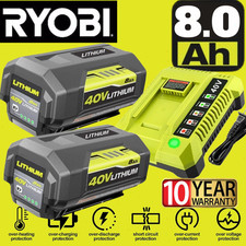 2X Battery  Charger For Ryobi 40V With LED Lithium-Ion 40-Volt OP406VNM OP40602