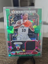 2021-22 Panini Donruss DeMar DeRozan /21 Green Cracked Ice Patch
