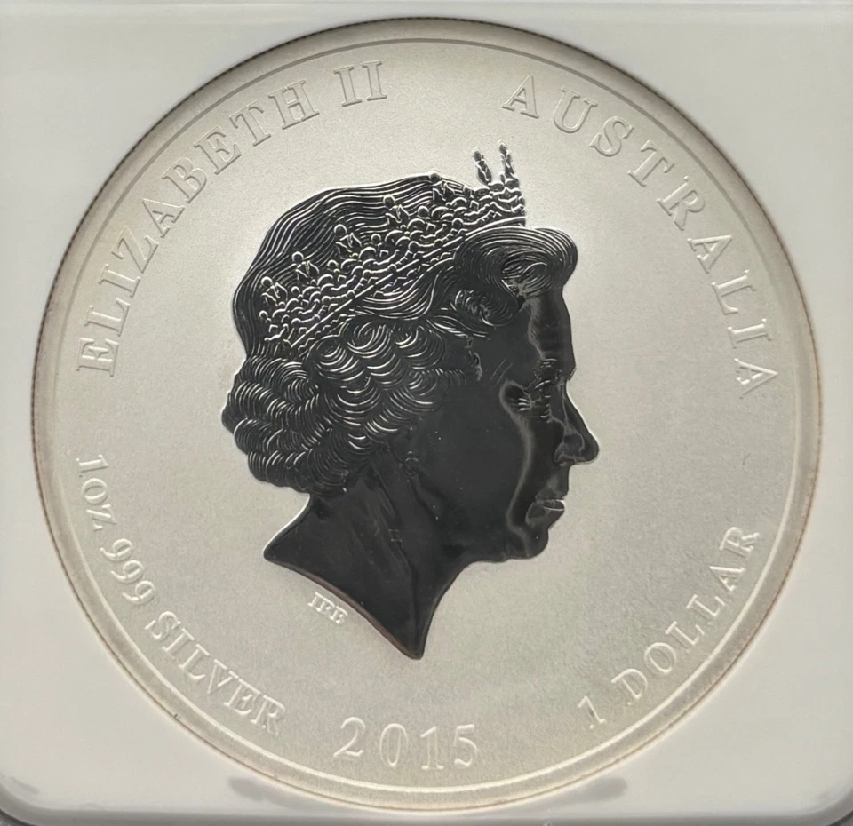 2015 P 1ozt Silver Australia Lunar Series II Year of The Goat Coin NGC MS 70 - Image 4 of 4