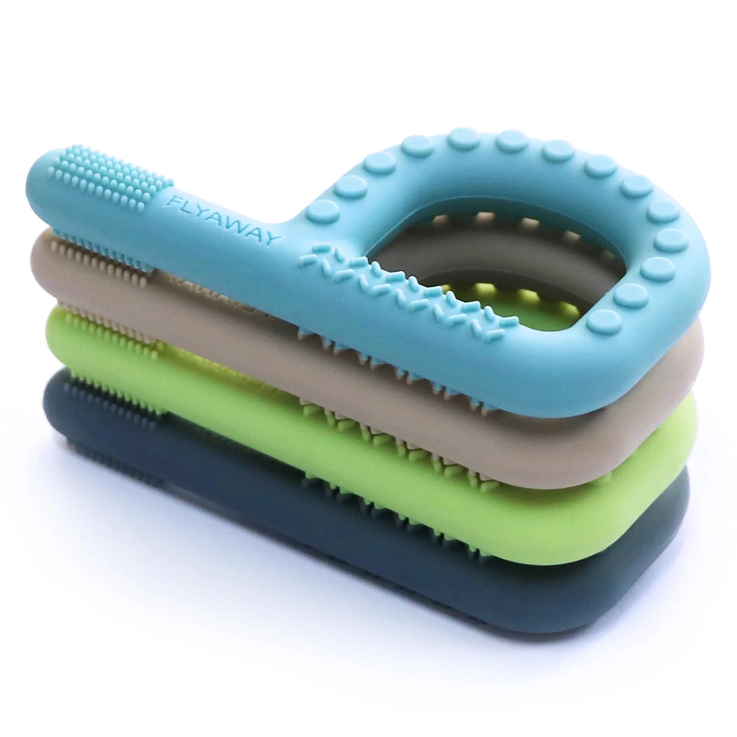 Sensory Teething Toys for Babies and Toddlers - 4 Pack Silicone Chew Necklaces