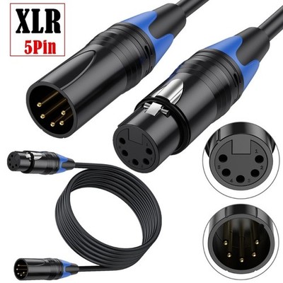 5Pin XLR to DMX512 Connection Cable Wire Male to Female XLR Connector Cord Line