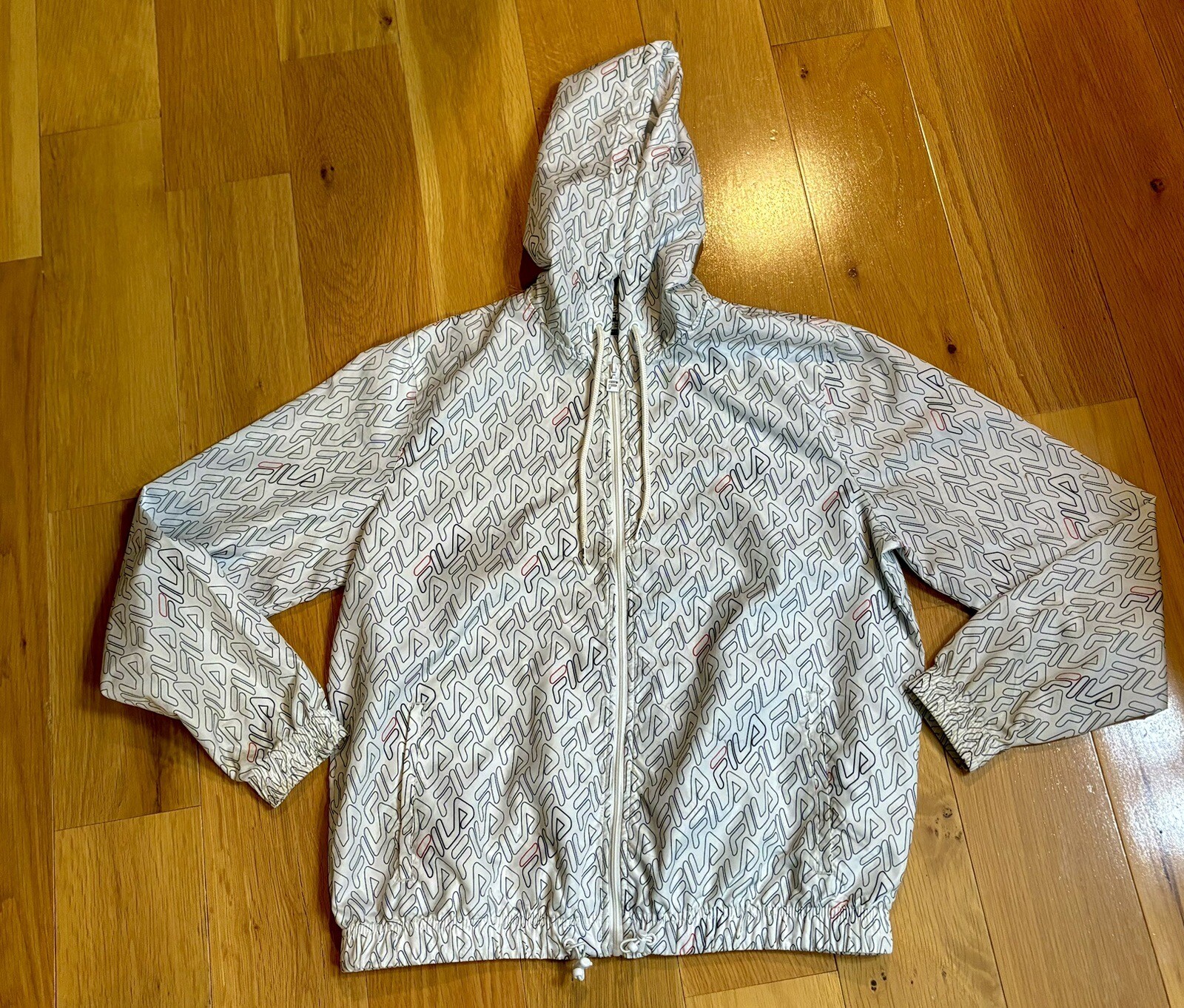 FILA Felpa con cappuccio donna M logo cerniera nylon