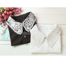 Neu Blusen Einsatz Blusenkragen Krageneinsatz Blume Dekor abnehmbare Kragen